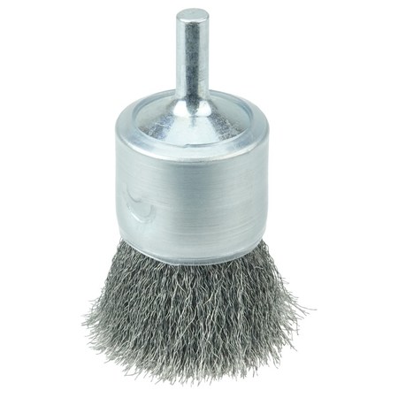 WEILER 1" Coated Cup Crimped Wire End Brush, .006" Steel Fill 11006